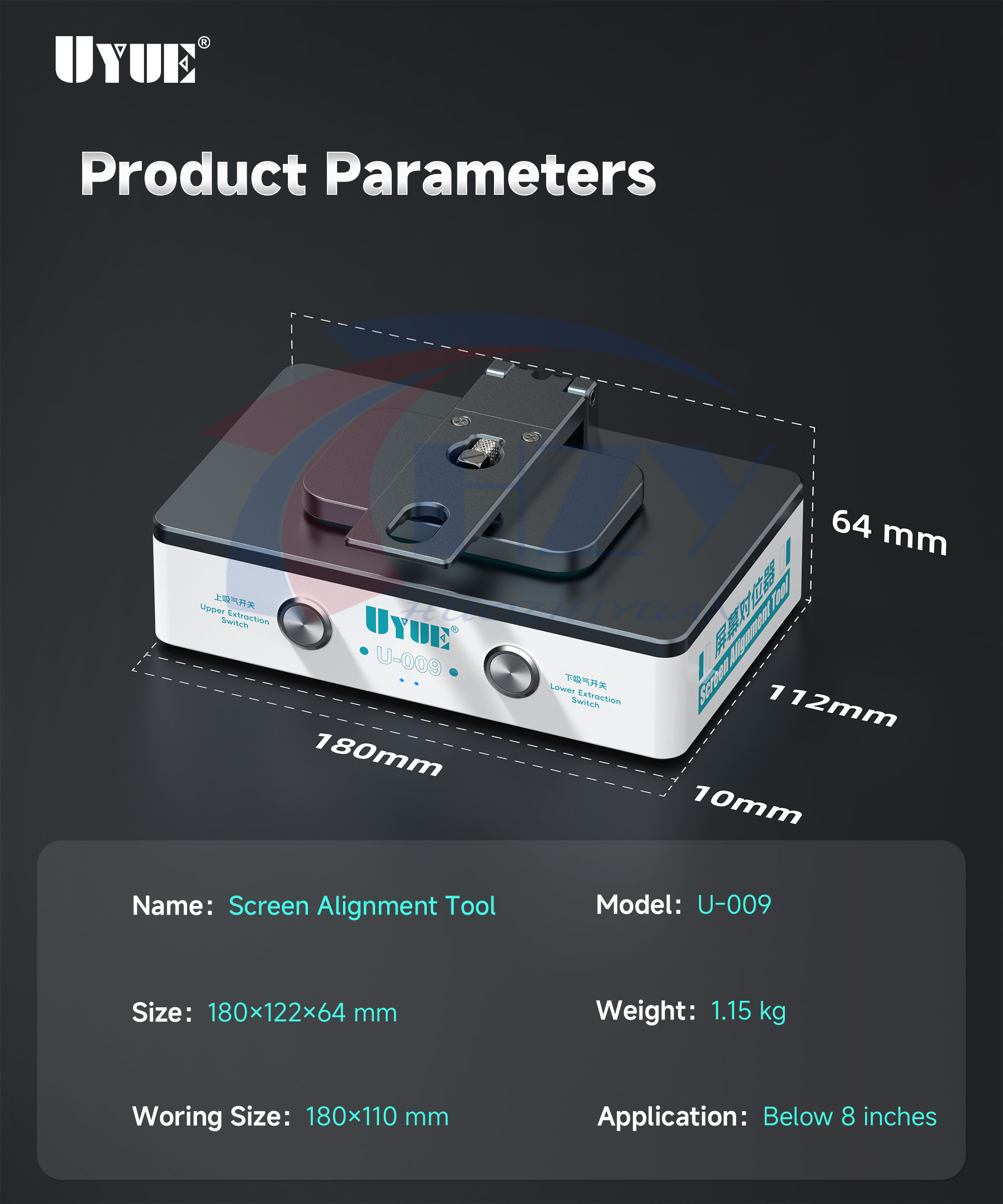 Screen Alignment Tool - Alat Penyelarasan Layar UYUE U009 dengan