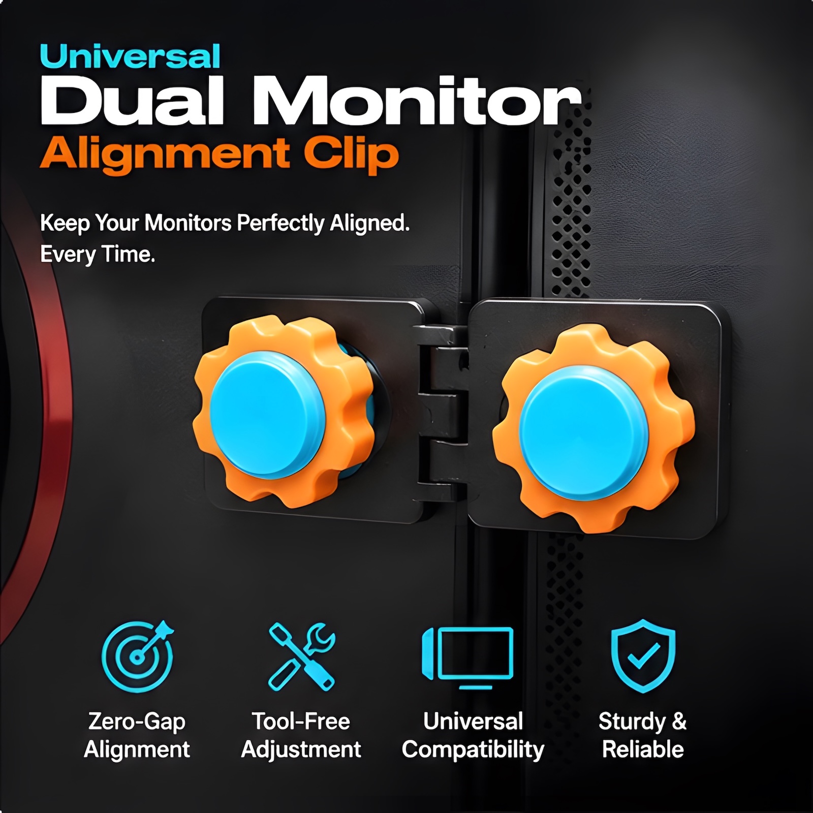Screen Alignment Tool - Klip Penyelaras Monitor Ganda Universal Tanpa