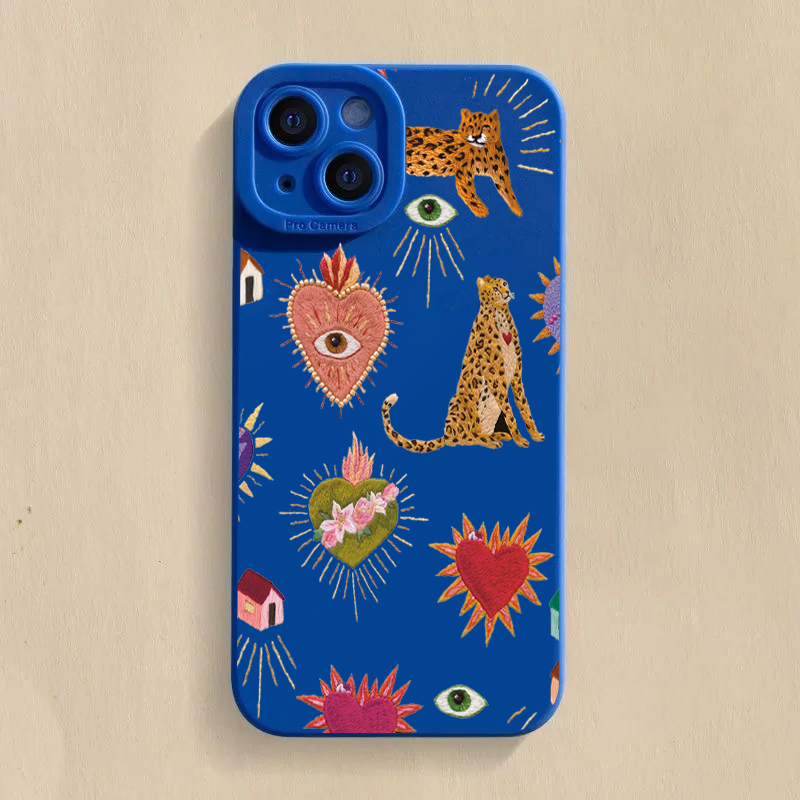Samsung Galaxy A55 - Casing Ponsel Motif Mata Leopard Bunga